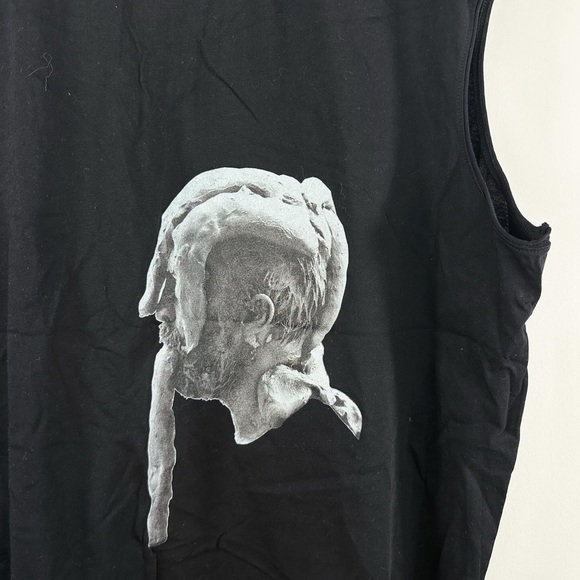 Rick Owens Black Sleeveless Printed T-Shirt - Picture 2 of 8